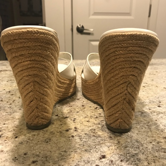 Cathy Jean Patent White Rope Wedge - Picture 3 of 5